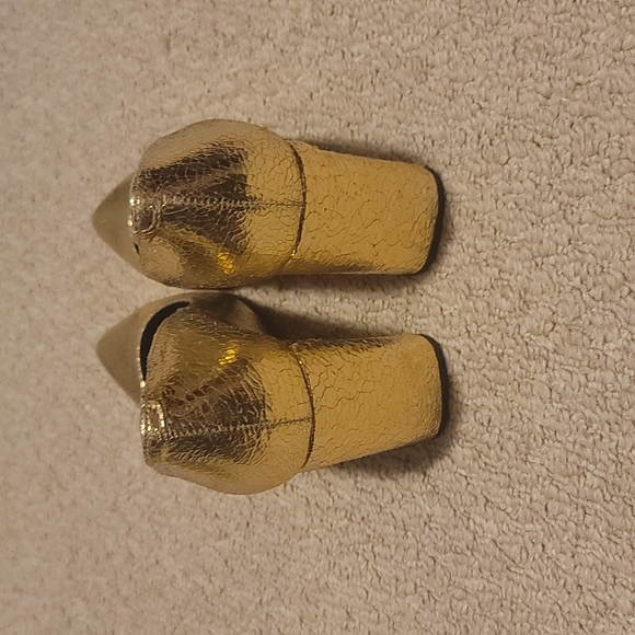 L'intervalle cracked leather gold pumps - Picture 5 of 7